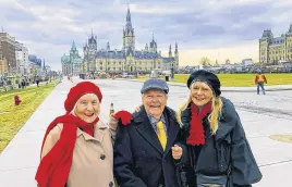  ?? CONTRIBUTE­D ?? Lenore Zann and her parents, Paul Zann and Janice Rose Zann, visited Parliament Hill prior to her swearing-in ceremony as the new MP for Cumberland-colchester.