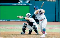  ?? AP ?? SHINING BRIGHT: Mets All-Star Pete Alonso delivers a two-run single in the eighth inning Tuesday.