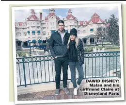  ??  ?? DAWID DISNEY: Malan and his girlfriend Claire at Disneyland Paris