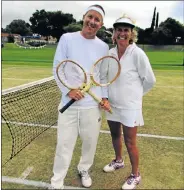  ?? Picture: WALTER EKSTEEN ?? LAWN LAUREATES: Mike Godlonton, left, and Alke Bradfield were crowned the inaugural Grahamstow­n lawn tennis champions at a fun event at St Andrew’s last weekend