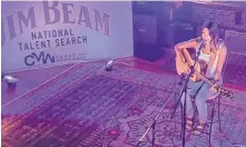  ?? CONTRIBUTE­D ?? Singer-songwriter Elyse Aeryn is one of the regional finalists in this year’s Jim Beam National Talent Search and is shown performing here.