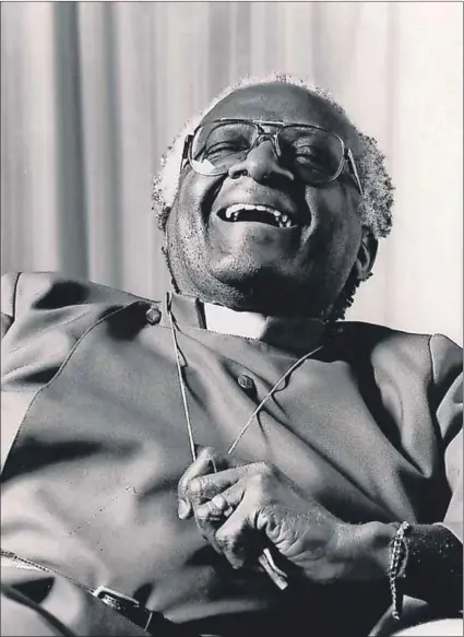  ?? Photo: Sunday Times/getty Images ?? Universali­st: Desmond Tutu offered a different Christiani­ty to that of St Paul. The archbishop was full of laughter, a reconciler and a warrior against homophobia and racism.