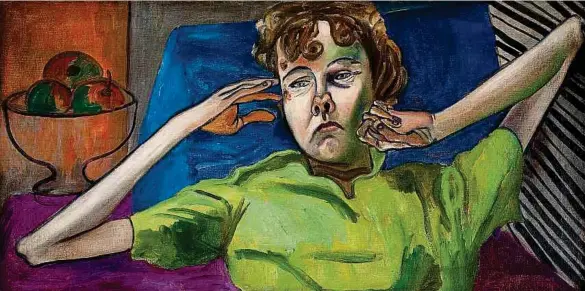  ?? Photo: Malcolm Varon ?? Peggy, vers 1949, Huile sur toile, 45,7 × 91,4 cm, Collection of James Kenyon, Los Angeles, California. © The Estate of Alice Neel and of L.A. Louver, Venice, California.