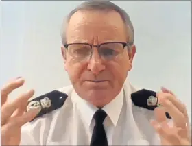  ??  ?? Police chief Iain Livingston­e gives evidence to public audit committee