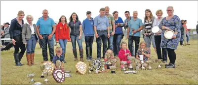  ??  ?? Some of the trophy winners at Tiree Show.