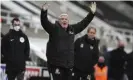  ?? Photograph: Lee Smith/AP ?? Newcastle did not come close to relegation last season and are handily placed again but Steve Bruce has plenty of critics on Tyneside.