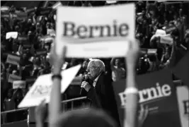  ?? ASSOCIATED PRESS ?? DEMOCRATIC PRESIDENTI­AL CANDIDATE Sen. Bernie Sanders, I-Vt., speaks at a campaign rally Thursday in Phoenix.