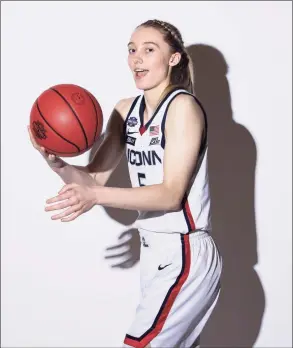  ?? Justin Tafoya / NCAA Photos via Getty Images ?? UConn’s Paige Buckers was named the Big East Preseason Player of the Year on Tuesday.