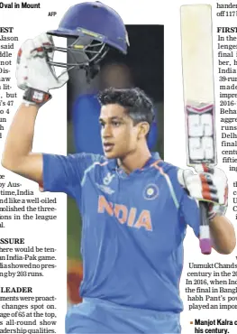  ?? AFP AFP ?? India Under19 players burst out of the dugout to celebrate their ICC Under19 World Cup victory over Australia at the Bay Oval in Mount Maunganui, New Zealand on Saturday. India became the first team to win four titles. Manjot Kalra celebrates his...