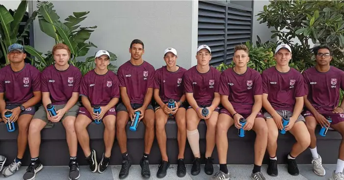  ?? Photo: Contribute­d ?? YOUNG STARS: South West Queensland Emus players (from left) Ben McKellar (Quilpie), Jayden Thurston (St George), Daelan Rolls (Dalby), Watjerra Briggs (Charlevill­e), Thallis Halliday (Highfields), Coby Fechner (Roma), Carlos Smith (Killarney), Tyson...