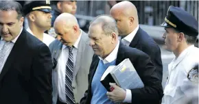  ?? Photo: BBC ?? Harvey Weinstein arrives on Friday at the New York Police Department 1st Precinct in New York.