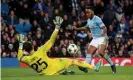  ??  ?? Raheem Sterling scores the goal against Feyenoord in November 2017 that convinced Manchester City’s coaching staff he was learning. Photograph: Laurence Griffiths/ Getty Images