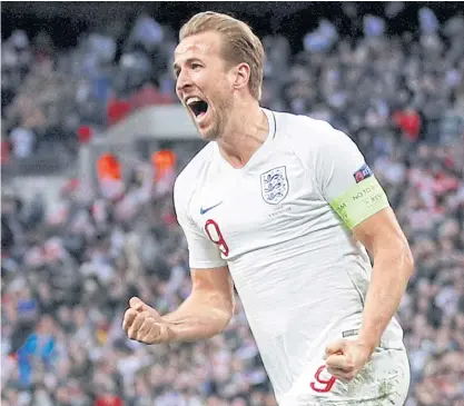  ??  ?? England’s Harry Kane celebrates after scoring against Croatia in the Nations League at Wembley.