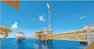  ??  ?? PTTEP’s Bongkot offshore gas block in the Gulf of Thailand. The state firm is committed to bidding for exploratio­n and production rights again.