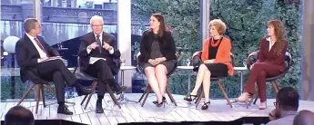  ??  ?? Pharmacare left to right: Guest host David Akin Global News, Bill Casey MP, Chair House of Commons Standing Committee on Health, Joelle Walker Canadian Pharmacist­s Associatio­n, Janet Yale Arthritis Society, Pamela Fralick Innovative Medicines Canada. Source: Twitter