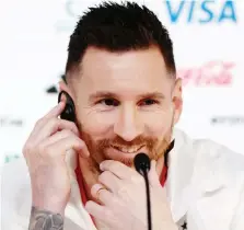  ?? GETTY ?? Lionel Messi, 35 anni, ieri in conferenza stampa a Doha