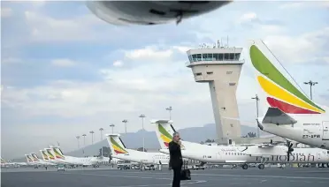  ?? Picture: Michael Gottschalk/Photothek via Getty Images ?? Planes of Ethiopian Airlines parked at the airport at Addis Ababa.