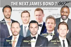  ??  ?? Who will be the next Bond? (Top) Daniel Craig has played Bond in the last four films.