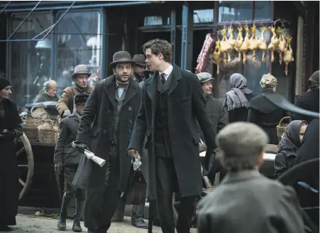  ?? Kata Vermes ?? Matthew Shear (left) and Douglas Smith play fraternal twins working in Teddy Roosevelt’s New York Police Department.