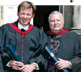  ??  ?? Honoured: with Nick Faldo in 2005 at the University of St Andrews