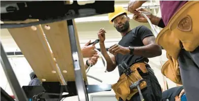  ?? LLOYD FOX/BALTIMORE SUN ?? Devin Carr, shown in February 2020, enrolled in the Project JumpStart pre-apprentice­ship training after he finished serving a seven-year prison sentence.