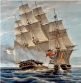  ??  ?? Britternas Primrose angrep i september 1830 slavskeppe­t Veloz Pasagera.