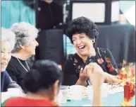  ?? Hearst Connecticu­t Media file photo ?? Greenwich Senior Lucila Huerta enjoys a laugh during the Greenwich Senior Center’s annual Thanksgivi­ng lunch party at the Eastern Greenwich Civic Center, Old Greenwich in 2017. On Thursday, a first-of-its-kind report on senior citizens in Connecticu­t is designed to help communitie­s support healthy aging by addressing nutrition, transporta­tion, housing and more.