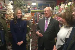  ?? LAUREN HALLIGAN - MEDIANEWS GROUP ?? Congressma­n Paul Tonko speaks about the Stopping Grinch BOTS Act on Sunday during a visit to G. Willikers Toys in Saratoga Springs.