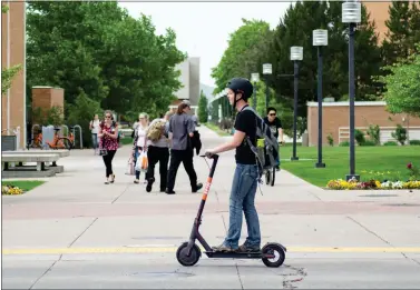  ?? COURTESY OF SPIN ?? Ford announced that the legacy automaker has purchased Spin, a San Francisco- based electric scooter- sharing company focused on the “last- mile” transporta­tion market. Spin scooters are available in 13 U. S. cities and campuses.