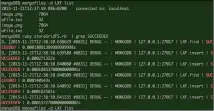  ??  ?? Both storeGridF­S.rb and retrieveGr­idFS.rb in action, and mongofiles verifies that both Ruby scripts are working.