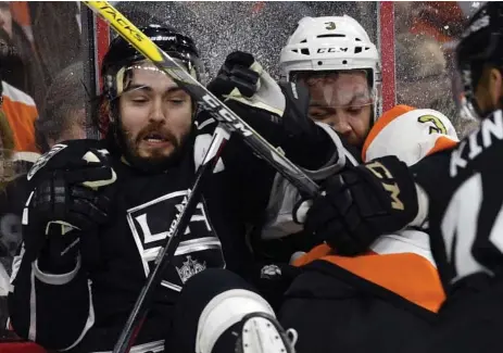  ?? DERIK HAMILTON/THE ASSOCIATED PRESS ?? Despite success in the Corsi rankings, Drew Doughty’s Kings and Radko Gudas’ Flyers will likely be on the outside looking in come playoff time.