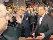  ?? Al Seib Los Angeles Times ?? IN THE PAST, the E! cable channel and broadcast stations were allowed to air live from the red carpet until 4:30 p.m. Above, Leonardo DiCaprio in 2016.