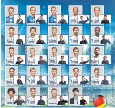  ?? FOTO: HASLACHMÜH­LE ?? Auf dem Poster der Haslachmüh­le sind die Nationalsp­ieler in Gebärdensp­rache abgedruckt – allerdings fehlen Nils Petersen, Kevin Trapp, Sebastian Rudy und Jonathan Tah.