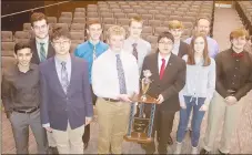  ?? LYNN KUTTER ENTERPRISE-LEADER ?? Farmington’s Academic Competitio­n in Education won the 2018-19 championsh­ip last week. Members are Omar Qedan (front, left), Daniel Park, Nicholas Erickson, Alejandro Sanchez, Katie Jansson, and Connor Sharp; Kirby Riffel (back, left), Joshua Jowers, Jonathan Brye, Reid Petrie, Sponsor: Clayton Williams.