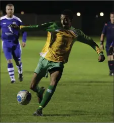  ??  ?? Rathnew’s Jordan Graham drives forward during the Tommy Heffernan Shield final.