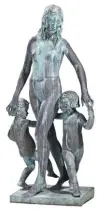  ??  ?? Charles Andrew Hafner (1888-1960), A Mother with Two Children. Bronze,
72½ in., signed on base: ‘C.A. Hafner/n.y. 1924-25’. Courtesy Brunk Auctions. Estimate: $20/30,000