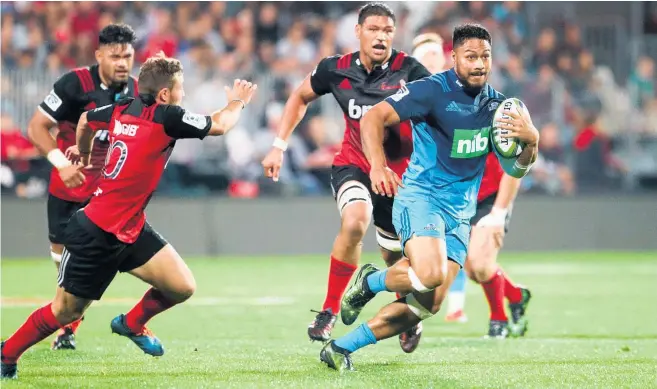  ?? Picture / Photosport ?? Blues midfielder George Moala was outstandin­g in the first 40 minutes.