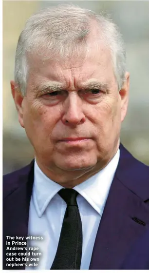  ?? ?? The key witness in Prince Andrew’s rape case could turn out be his own nephew’s wife