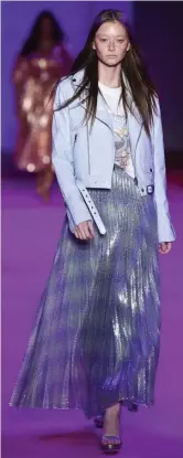  ?? Ap ?? BRANDON MAXWELL: This holographi­c silk maxi skirt can go from work to dinner out.
