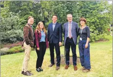  ??  ?? From left, Charles Dundas and Arina Nagy-Vizitiu, public affairs team at Woodland Trust Scotland; Maurice Golden, MSP for West Scotland; Simon Milne MBE, regius keeper; Natacha Frachon, horticultu­ralist at RBGE.