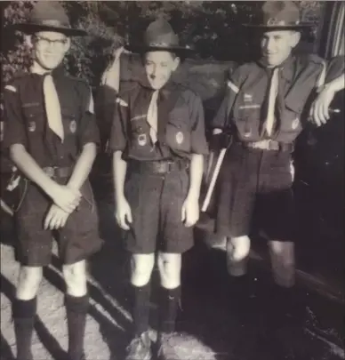  ?? Special to the Daily Courier ?? Dave Mitchell, left, Don Rampone and Ray Rampone were members of the Boy Scouts of Canada in Kelowna.