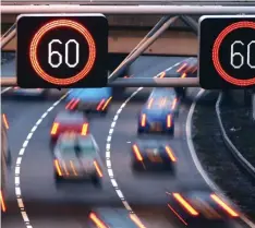  ??  ?? A sign of things to come: Many motorways already have variable speed limits to manage congestion have variable speed limits to manage congestion