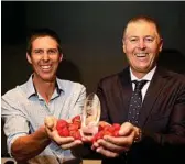  ??  ?? Horticultu­re Farmer of the Year winners brothers Stephen and Gavin Scurr.