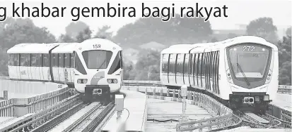  ?? — Gambar Bernama ?? ATASI KESESAKAN TRAFIK: LRT Kota Samarahan-Kuching yang bakal dibina akan mengurangk­an kesesakan jalan raya yang menjad keresahan penduduk di dua kawasan tersebut.