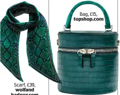  ??  ?? Scarf, £39, wolfand badger.com Bag, £15, topshop.com