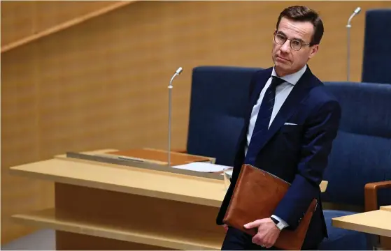  ?? FOTO: LEHTIKUVA-AFP/JONATHAN NACKSTRAND ?? Ulf Kristersso­n blev nedröstad som statsminis­terkandida­t i går.