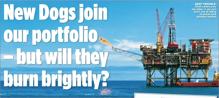  ??  ?? DEEP TROUBLE: Shell’s share price has fallen 17 per cent since July as falling
oil prices have spooked markets