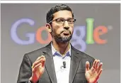  ??  ?? Sundar Pichai wurde schon länger als möglicher neuer GoogleCEO gehandelt. Er ist seit elf Jahren im Unternehme­n tätig