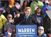  ?? JOSEPH PREZIOSO — AFP/GETTY IMAGES ?? Sen. Elizabeth Warren speaks Saturday in Massachuse­tts at an event to announce she is running for president.