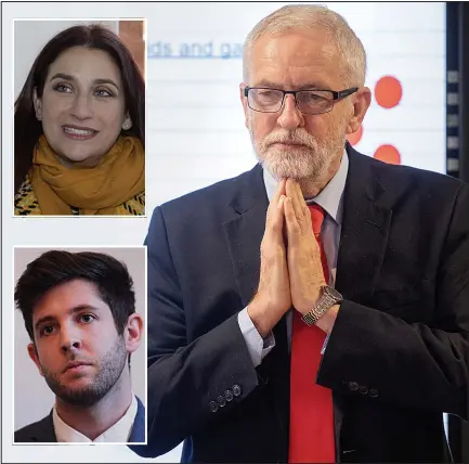  ??  ?? Jeremy Corbyn campaignin­g yesterday, was criticised by, top, Luciana Berger and, inset left, Sam Matthews